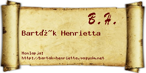 Barták Henrietta névjegykártya